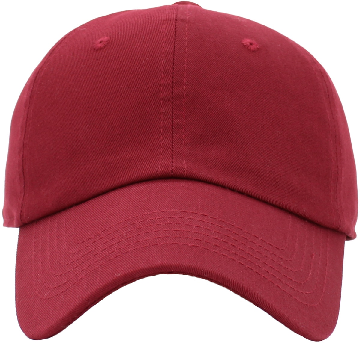 Burgundy Low Profile Baseball Caps Front View